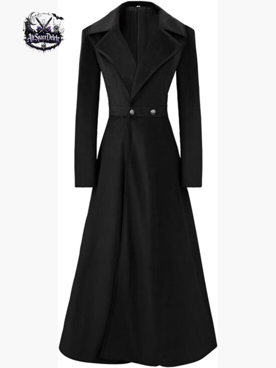 Jackets & Blazers - Long Victorian Trench Coat Double Breasted Winter Jacket Polyester